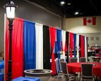 We will customize and set your drape colors in any pattern you want to set your tradeshow apart from others, ask how theme could change your event!